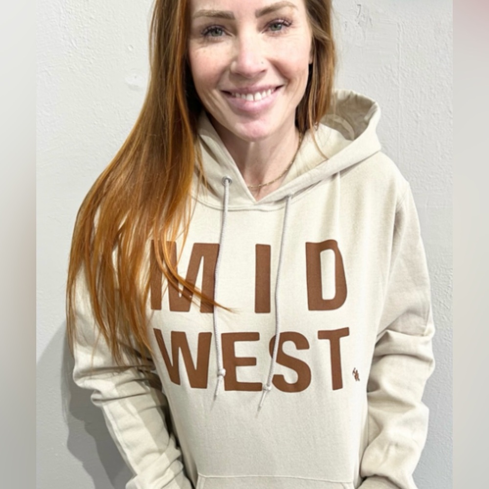 Two Chicks x Jerzees ‘Midwest’ Block Logo Hoodie l Large